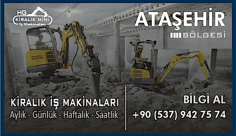 Ataşehir Kiralık Mini Ekskavatör 2 Tonluk Ekskavatör Kirala