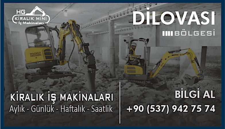 Dilovası Kiralık Mini Ekskavatör 2 Tonluk Ekskavatör Kirala