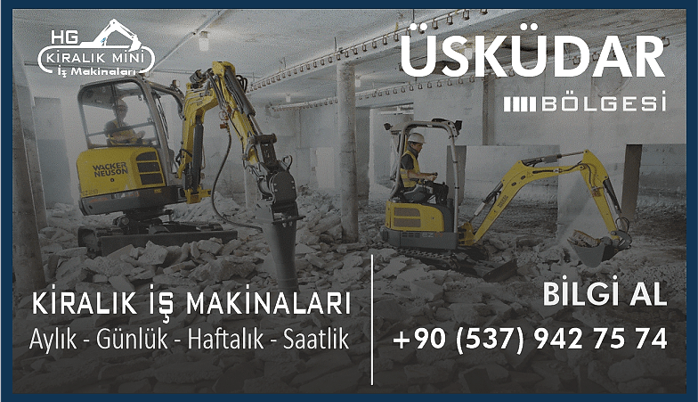 Üsküdar Kiralık Mini Ekskavatör 2 Tonluk Ekskavatör Kirala